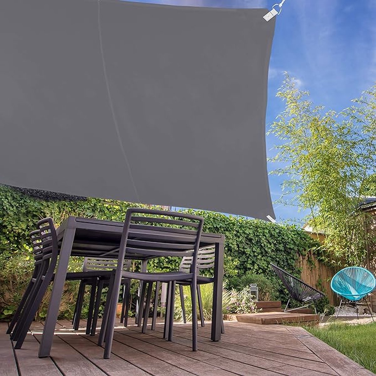 schaduwdoek - waterafstotend, uv-bestendig / terras, balkon /zonnedoek 4 x 4 m,