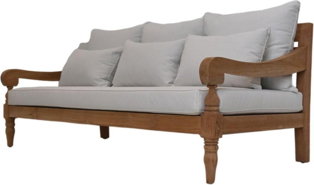 Bahama 3,5-zits sofa incl. kussens - 190x95x80 - Naturel/wit - teak