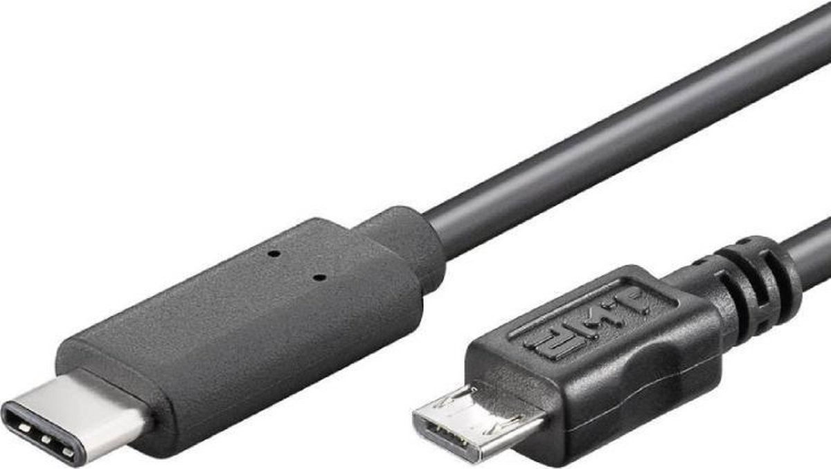 Goobay USB-C naar USB Micro B kabel - USB2.0 / zwart - 050 meter
