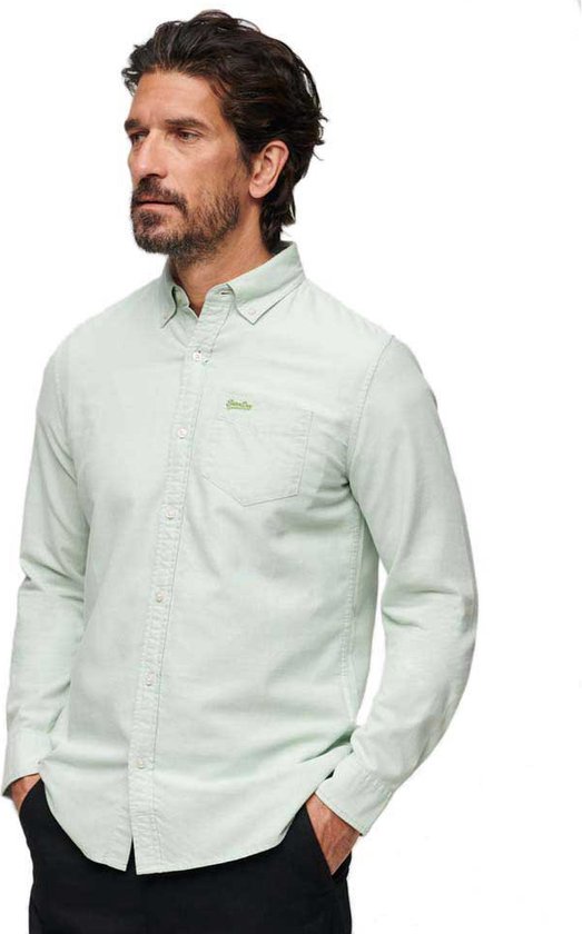 Superdry Cotton Oxford Shirt Met Lange Mouwen Groen M Man