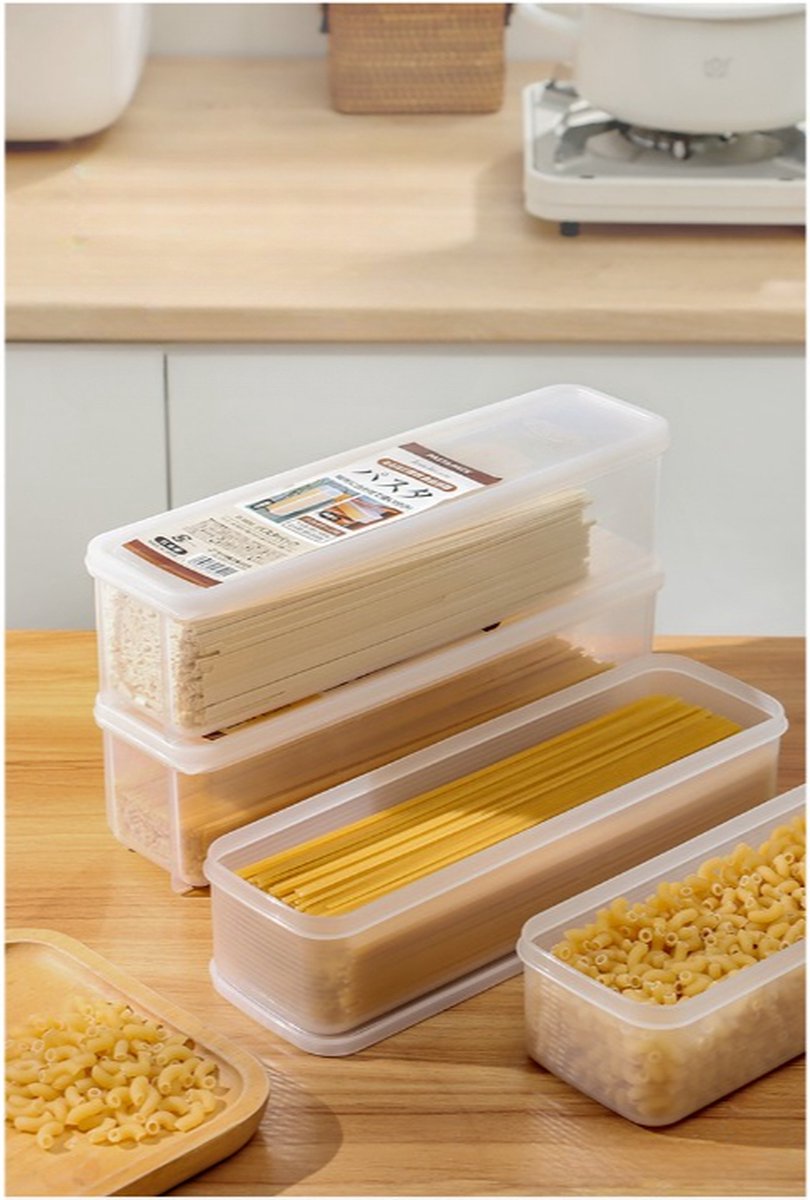 Goedkoopste Koektrommel Luchtdicht Afsluitbaar Spaghetti Voorraadpot Plastic Ontbijtkoek Bewaardoos Cake Peperkoek Rechthoekig 30cm