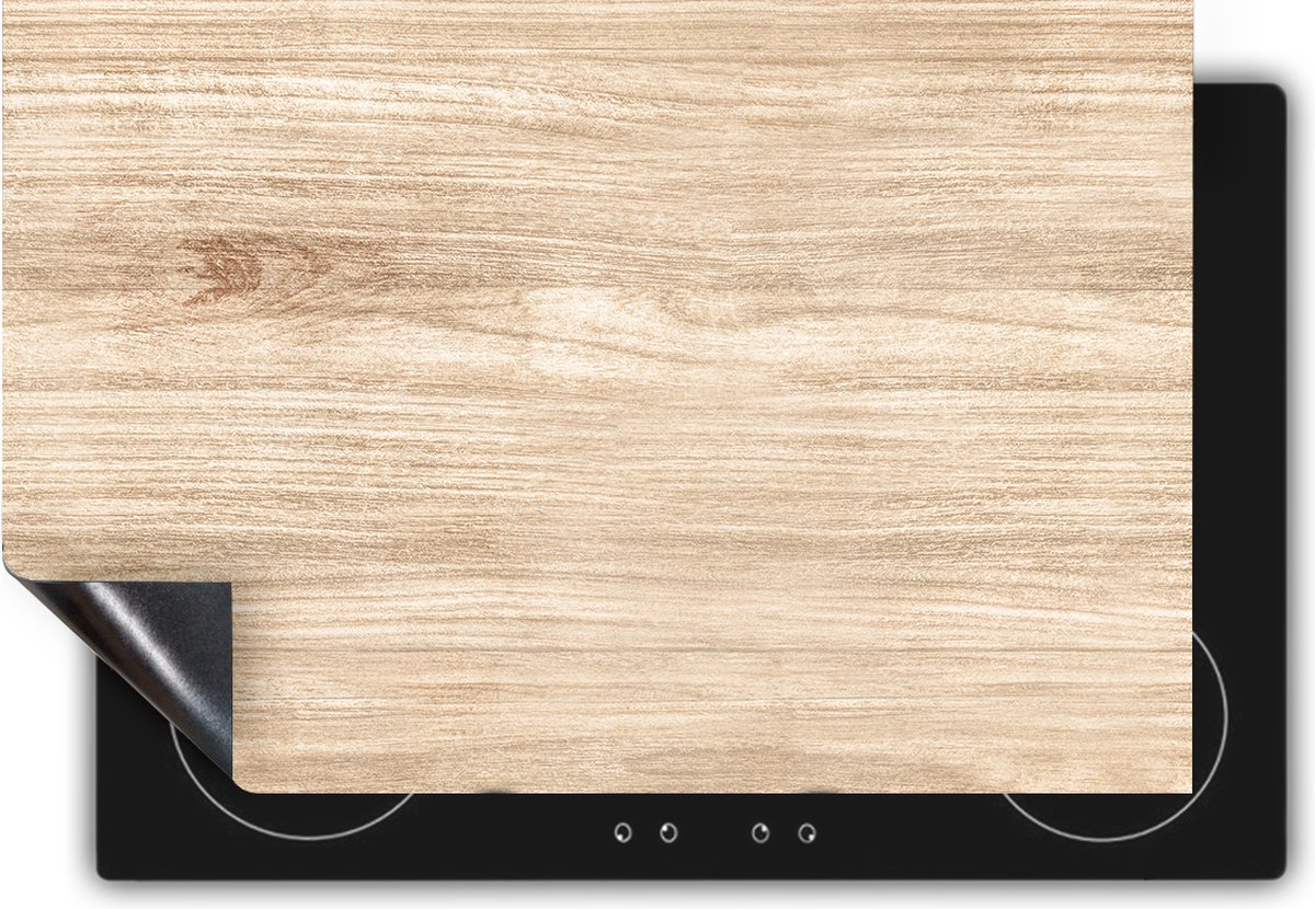 Chefcare Inductie Beschermer Beige Houten Achtergrond - Hout - 91,6x52,7 cm - Afdekplaat Inductie - Kookplaat Beschermer - Inductie Mat
