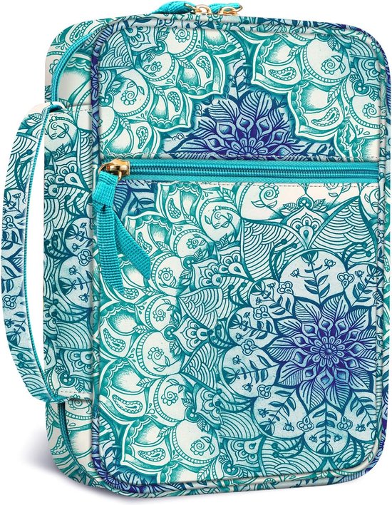 COEQINE Zachte bijbelhoes voor dames, roze bijbelhoes met schouderriem, draagbare handgrepen, reisbijbelhoes voor vrouwen, kerkdraagtassen met pennensleuf en rits, XL maat lederen bijbeltas, aardbei