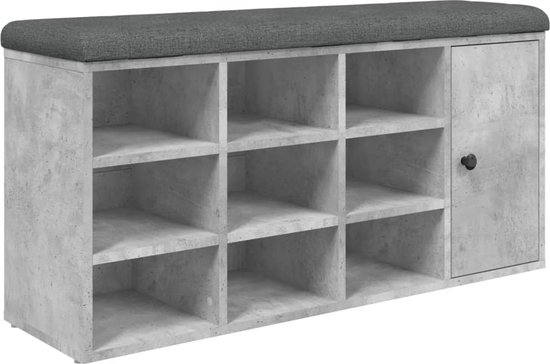 vidaXL-Schoenenbank-102x32x50-cm-bewerkt-hout-betongrijs