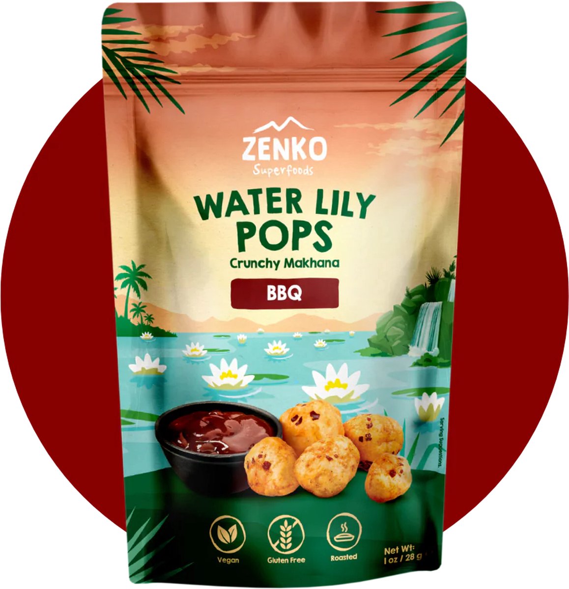 Goedkoopste ZENKO Water Lily Pops - BBQ (8x28g) | Vegan, glutenvrij, 10 proteïne | Gezonde snack | Beter dan popcorn!