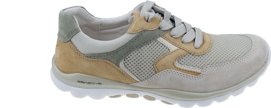 Gabor rollingsoft sensitive 86.964.60 - dames rollende wandelsneaker - beige - maat 40 (EU) 6.5 (UK)