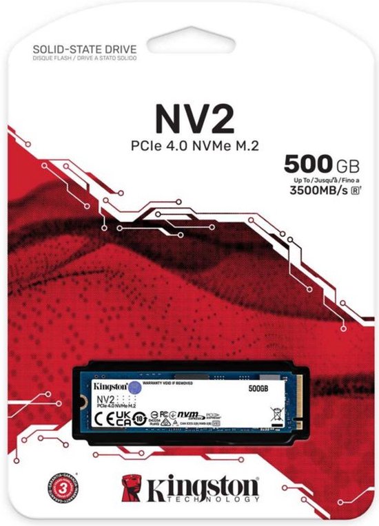 Kingston NV2 PCIe 4.0 NVMe SSD - 500GB - M.2 2280 | bol