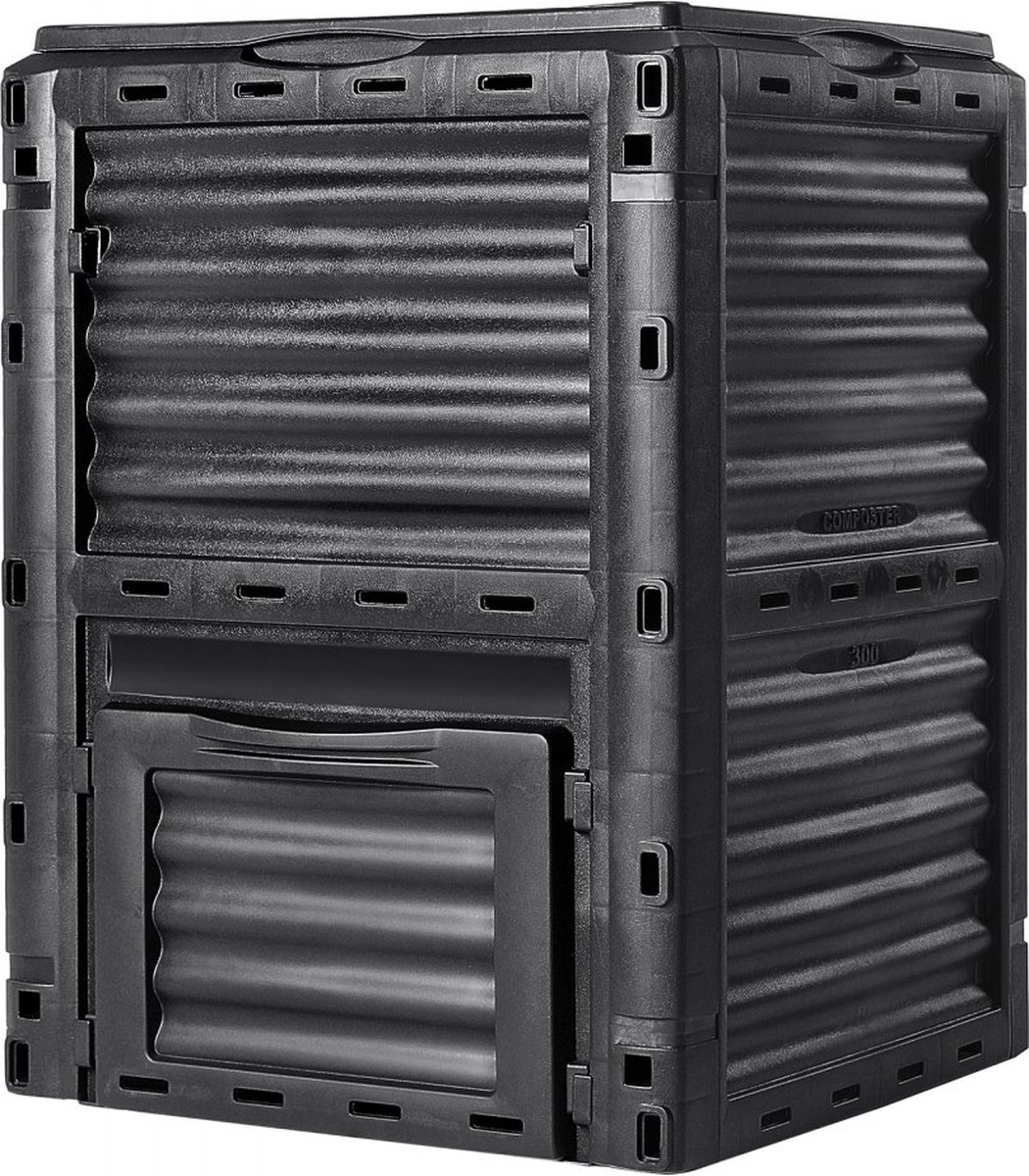 Snelcomposter 300L tuincomposter 60,7x60,5x82,5cm thermische composter PP plastic composter corrosiebestendige hittebestendige compostcontainer composteren voor het verminderen van huishoudelijk afval