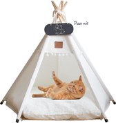 Tente tipi - Tente pour chien - Tente pour chat - Blanc Puur - Tente pour Chiens - Tente pour animaux - Niche pour chien - Maison pour chat