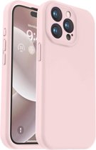 Hoesje met Camera Bescherming Geschikt voor Apple iPhone 15 Pro | Back Cover | Dun | Flexibel Zacht Siliconen | Roze