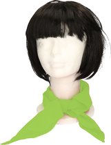 Myrtle Beach Verkleed bandana/sjaaltje - lime groen - kleuren thema/teams - Carnaval accessoires