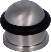 AMIG Deurstopper/deurbuffer - 1x - D30mm - inclusief schroeven - mat zilver