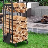 Brandhoutrek - Firewood Rack Metal Firewood Rack for Indoor and Outdoor 78x29x36cm