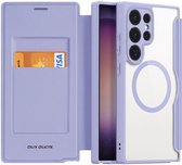 Dux Ducis - Telefoonhoesje geschikt voor Samsung Galaxy S24 Ultra - Hoesje geschikt voor Magsafe Magneet - Skin X Pro Book Case Series - Paars