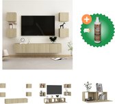 vidaXL 6-delige Tv-meubelset spaanplaat sonoma eikenkleurig - Kast - Inclusief Houtreiniger en verfrisser