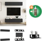 vidaXL Tv-meubelen 4 st 80x30x30 cm spaanplaat zwart - Kast - Inclusief Houtreiniger en verfrisser
