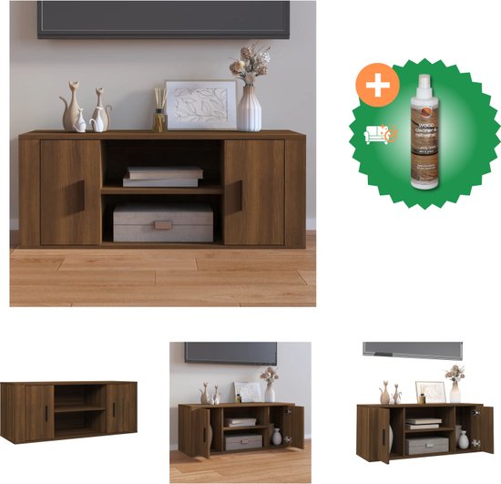 VidaXL Tv-meubel 100x40x50 cm bewerkt hout bruin eikenkleur