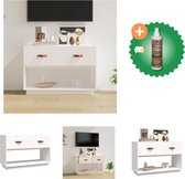 vidaXL Tv-meubel 90x40x60 cm massief grenenhout wit - Kast - Inclusief Houtreiniger en verfrisser