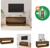 vidaXL Tv-meubel 102x41x44 cm spaanplaat bruineikenkleurig - Kast - Inclusief Houtreiniger en verfrisser