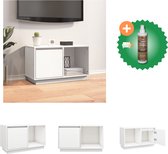 vidaXL Tv-meubel 74x35x44 cm massief grenenhout wit - Kast - Inclusief Houtreiniger en verfrisser
