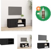 vidaXL Tv-meubel 80x31-5x36 cm bewerkt hout zwart - Kast - Inclusief Houtreiniger en verfrisser