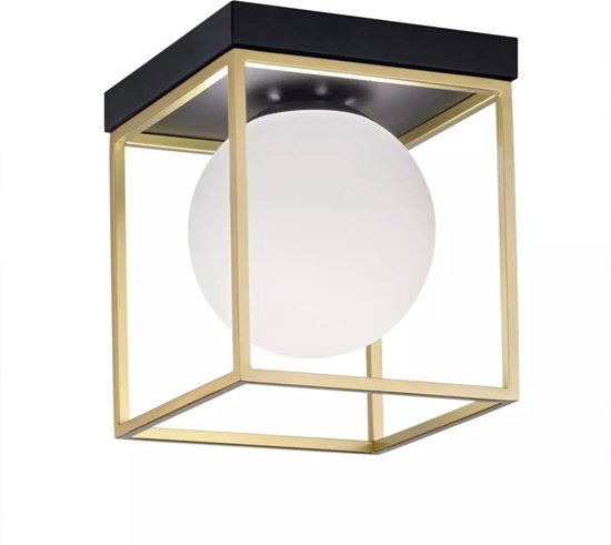 Freelight Plafondlamp Moon Zwart Mat Goud 30cm kopen bij