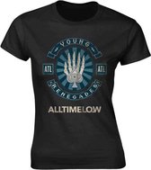 All Time Low Dames Tshirt -M- Skele Spade Zwart