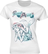 Disney Ariel The Little Mermaid Dames Tshirt -M- Princess Ariel Pastel Wash Wit