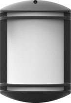 LED Tuinverlichting - Wandlamp - Achina 4 - Bewegingssensor - Kunststof Mat Zwart - E27 Fitting - Ovaal - BSE