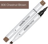 Stylefile Marker Brush - Chesnut Brown - Hoge kwaliteit twin tip marker met brushpunt