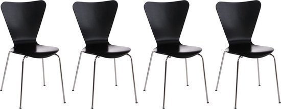 CLP Calisto - 4x Bezoekersstoel zwart