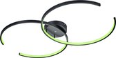 LED Plafondlamp WiZ - Smart LED - Trion City - 34W - Aanpasbare Kleur - Dimbaar - Afstandsbediening - Rond - Mat Zwart - Aluminium - BSE