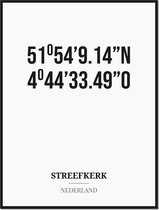 Poster/kaart STREEFKERK met coördinaten