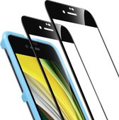 ESR 3D Full Cover Tempered Glass met installatie frame voor Apple iPhone SE 2020 - Zwart 2-pack