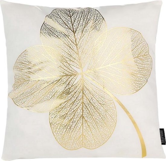 Gold Leaf Flower Kussenhoes | Katoen / Polyester | 45 x 45 cm