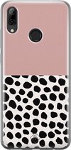 Huawei P Smart 2019 hoesje siliconen - Stippen roze | Huawei P Smart (2019) case | Roze | TPU backcover transparant
