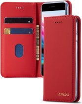 iPhone SE (2020/2022)/8/7 Hoesje Portemonnee Book Case Kunstleer Rood