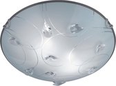 LED Plafondlamp - Plafondverlichting - Trion Corado - E27 Fitting - 2-lichts - Rond - Mat Chroom - Aluminium