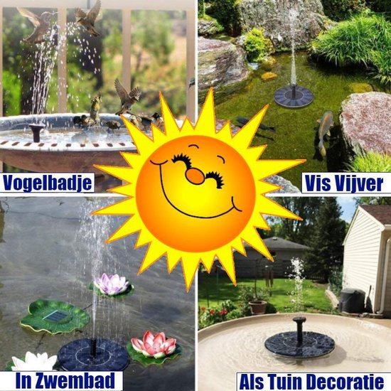 SOLAR Fontijn op zonne - Fonteinset - energie Waterfontein - Fontijn op... | bol.com