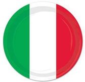 16x stuks Kartonnen bordjes Italie/Italiaanse vlag print 23 cm - Partybordjes Italie thema