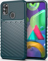 Samsung Galaxy M21 Twill Thunder Texture Back Cover Groen