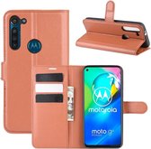 Book Case - Motorola Moto G8 Power Hoesje - Bruin
