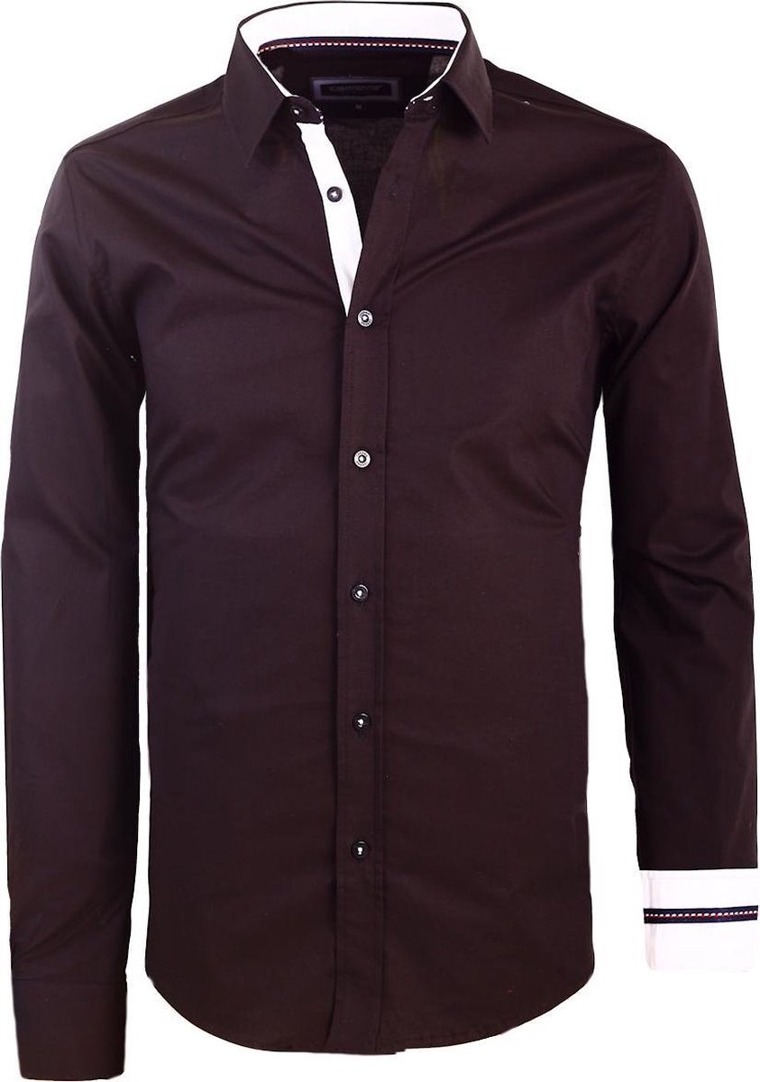 Carisma Zwart Overhemd Lange Mouw Met Stretch 8441 - L