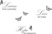 Walplus Muudecoratie Learn Live Hope 60 Cm Pvc Zwart/wit