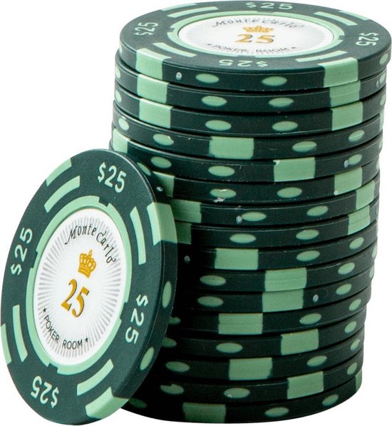Afbeelding van het spel Pokerchip Monte Carlo 25 groen (25 stuks)