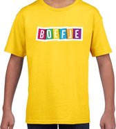 Boefje fun tekst t-shirt geel kids M (134-140)