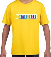 Tuttebel fun tekst t-shirt geel kids M (134-140)