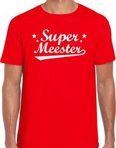 Super meester cadeau t-shirt rood heren XL