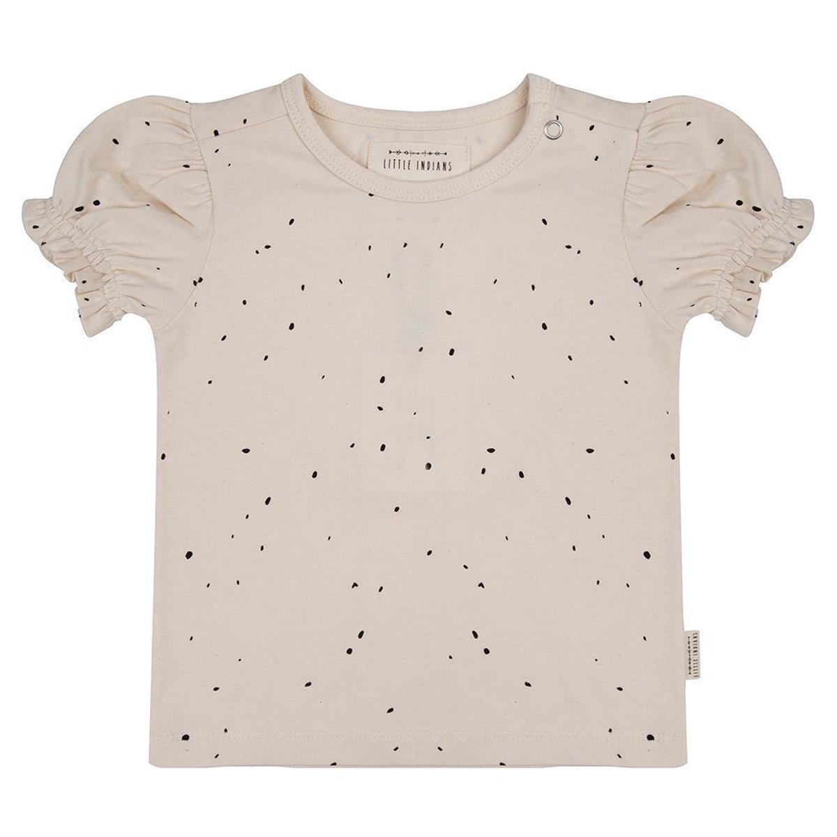 Little Indiana Shirt Ruffle Dots - Shirt - Korte Mouwen - Ecru - Maat: 2-3 jaar