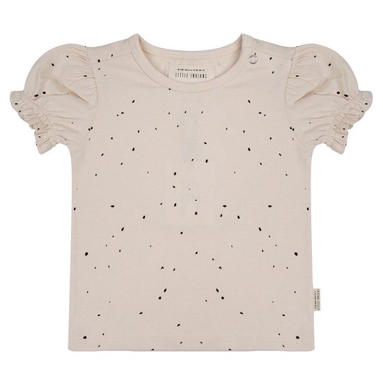 Little Indiana Shirt Ruffle Dots - Shirt - Korte Mouwen - Ecru - Maat: 2-3 jaar